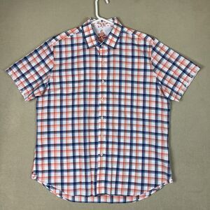 Robert Graham‎ Shirt Mens XXL White Blue Red Plaid Button Up Casual Adult